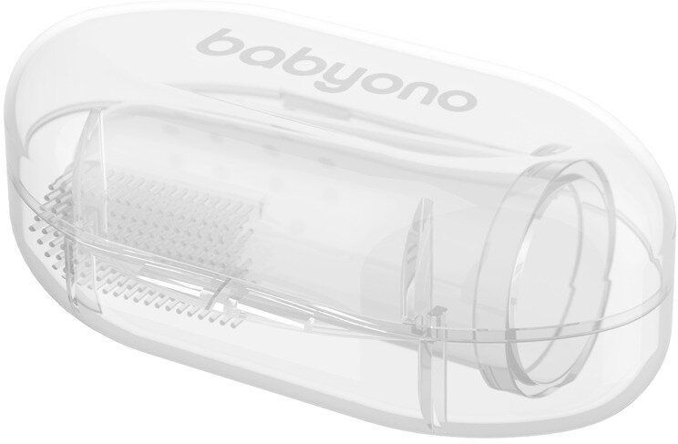 BabyOno Kartáček zubní prstový s pouzdrem transparentní