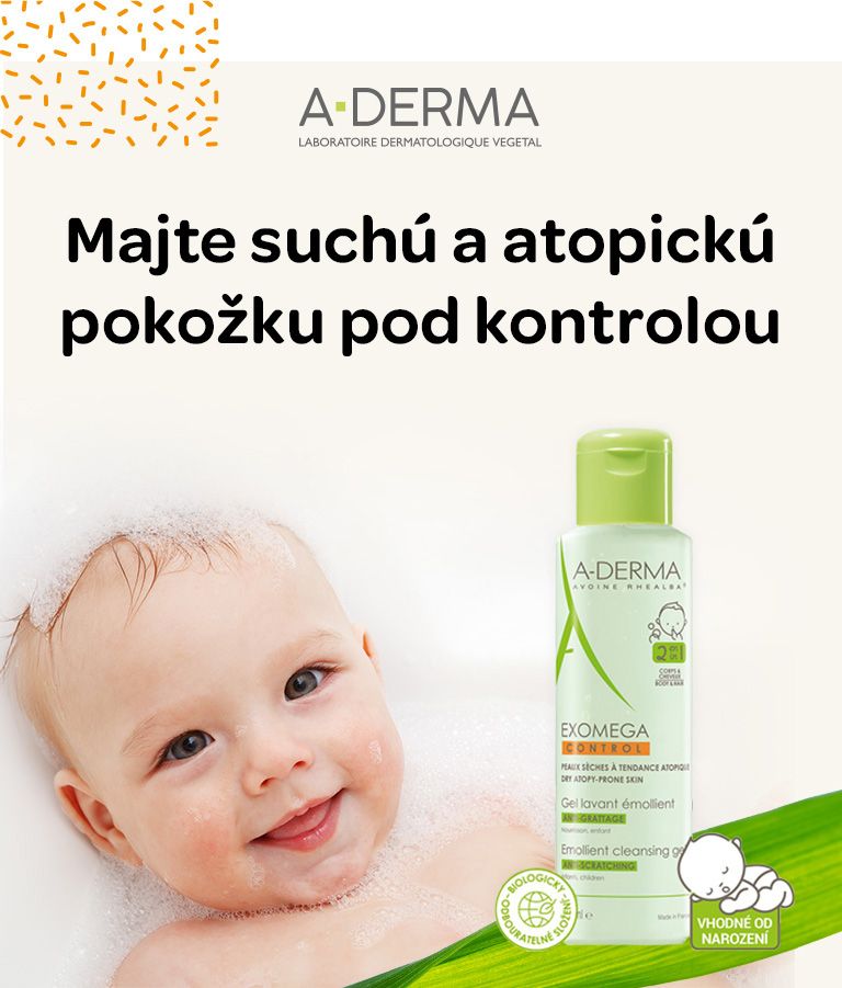 A-derma, Exomega Control, sprchový gel pro děti, suchá a atopická pokožka