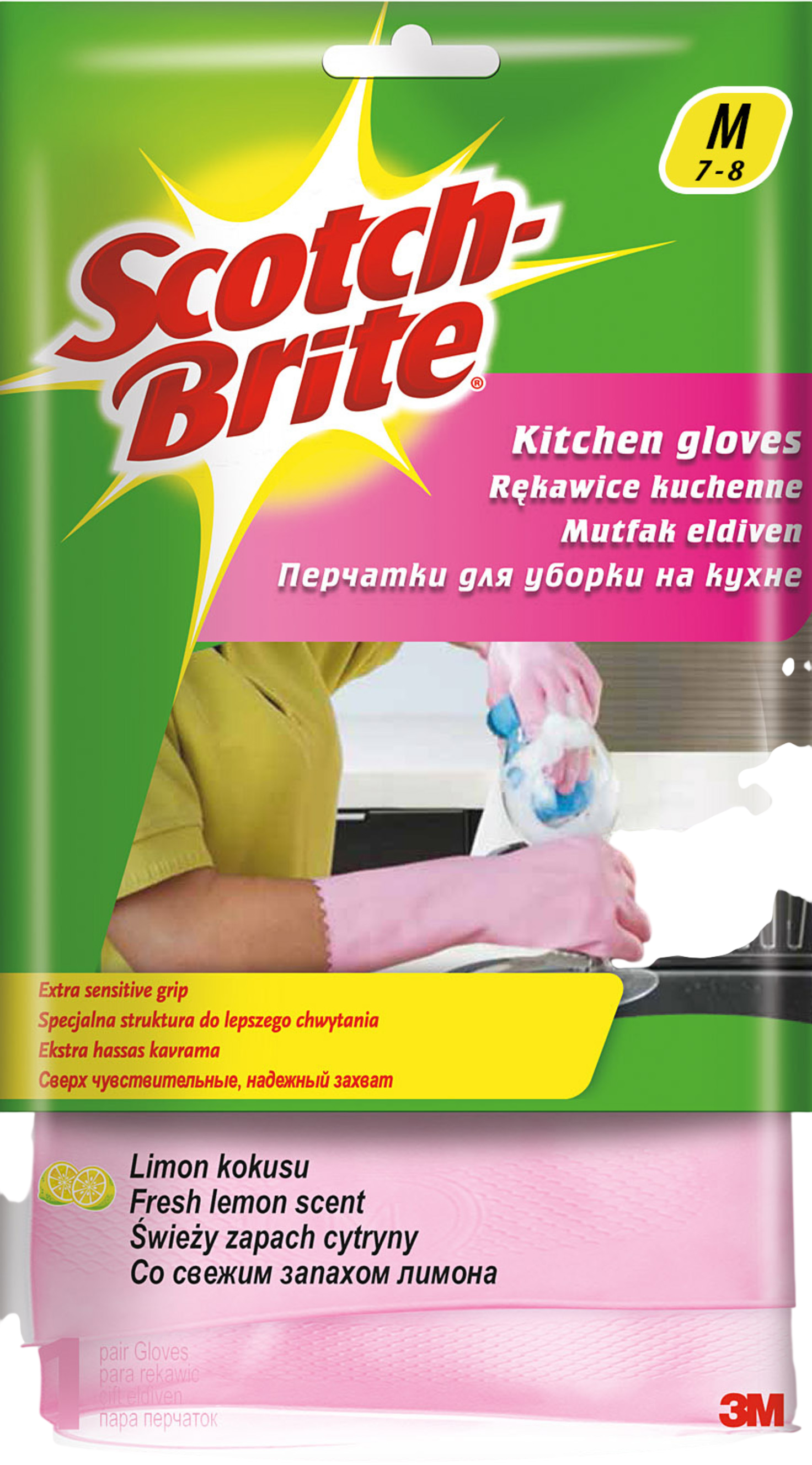 3M Scotch-Brite® Ultra Sensitive kuchyňské rukavice, citronová vůně 1 ks