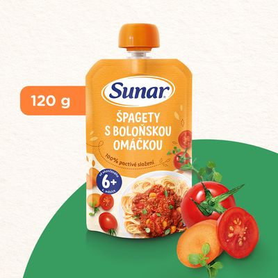 Sunar příkrm špagety s boloňskou omáčkou 6m+ 120 g