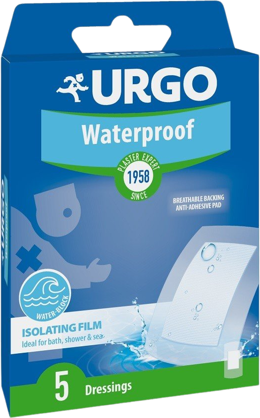 Urgo Waterproof Voděodolná Náplast 10x6cm 5 ks