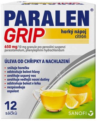 Paralen Grip Horký nápoj citrón 12 sáčků