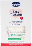 Chicco Škrob dětský rýžový do koupele zklidňující Baby Moments Sensitive 100 % BIO 250 g