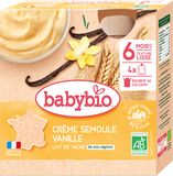 Babybio mléčná krupicová svačinka s vanilkou 4 x 85 g
