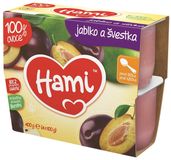 Hami ovocný příkrm 100% ovoce jablko a švestka 4 x 100 g