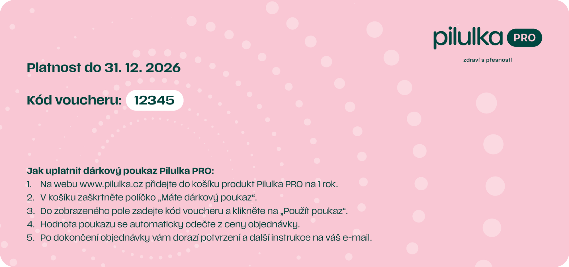 Pilulka PRO na rok jako dárek – poukaz elektronicky