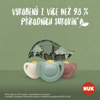 Nuk for NATURE dudlík latex 0-6m. BOX červená 2 ks