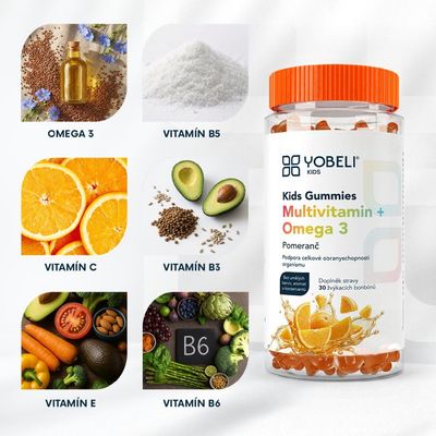 Lobey Kids omega & multivitamin Gummies - pomeranč 30 ks
