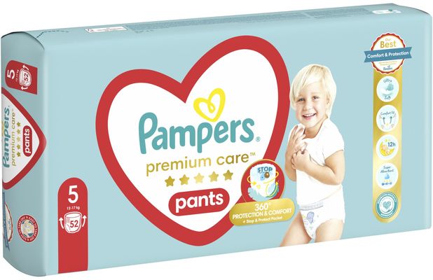 Pampers Premium Care Pants Plenkové kalhotky vel. 5, 12-17 kg, 52 ks