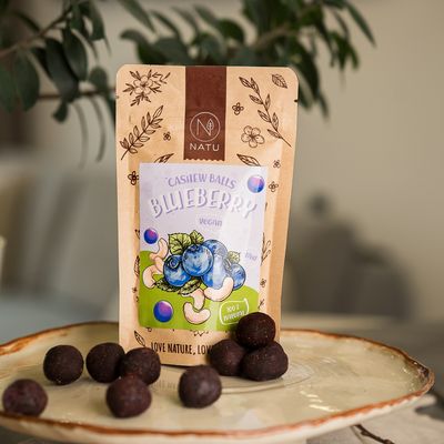 Natu Borůvkové kuličky s kešu krémem 70 g
