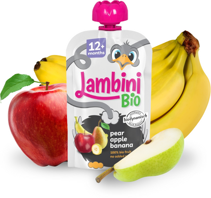 Lambini Bio Demeter kapsička hruška, jablko a banán 100 g