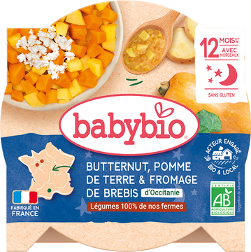 Babybio brambory, máslová dýně, ovčí sýr 230 g
