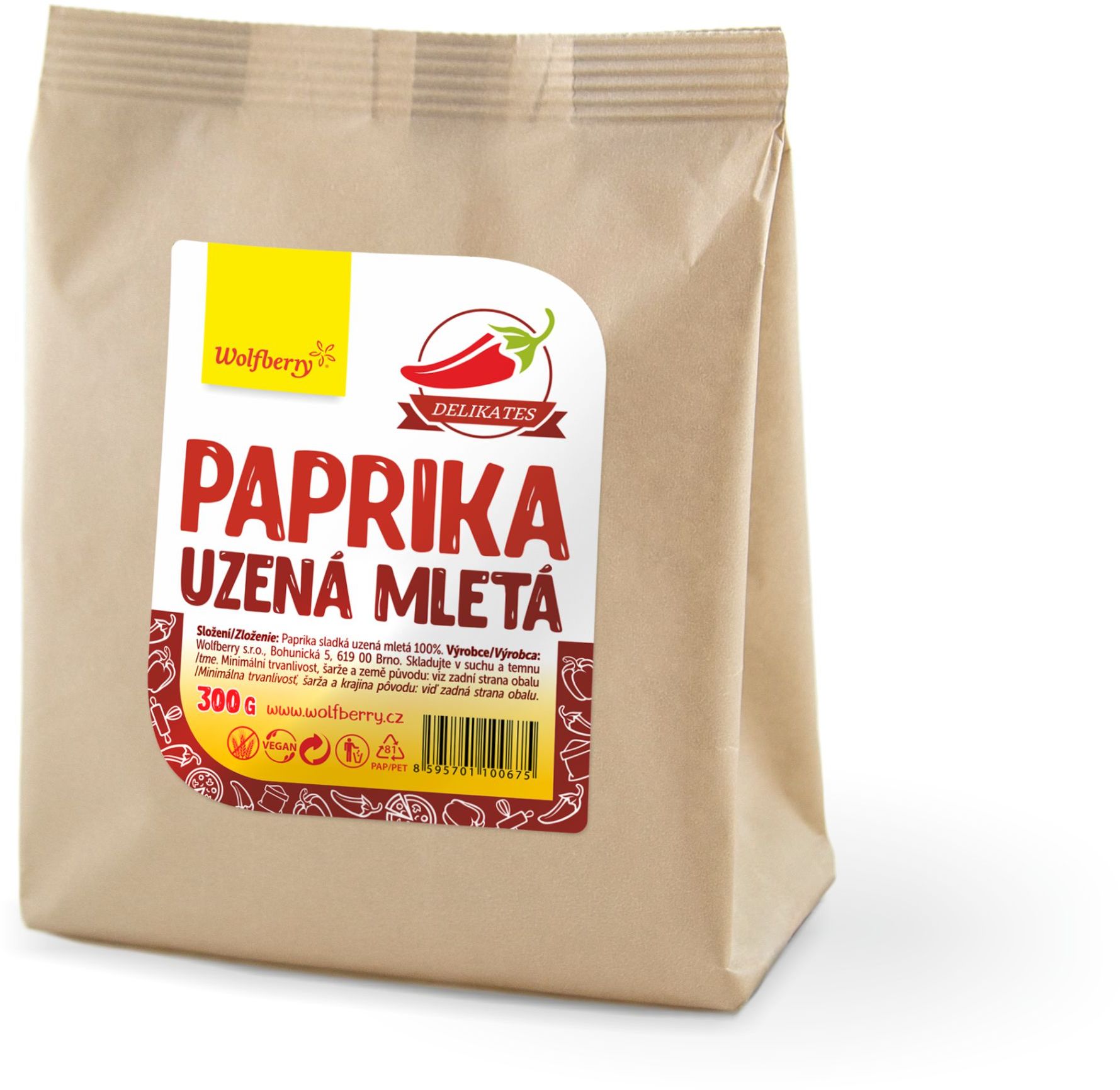 Wolfberry Paprika sladká uzená mletá 300 g