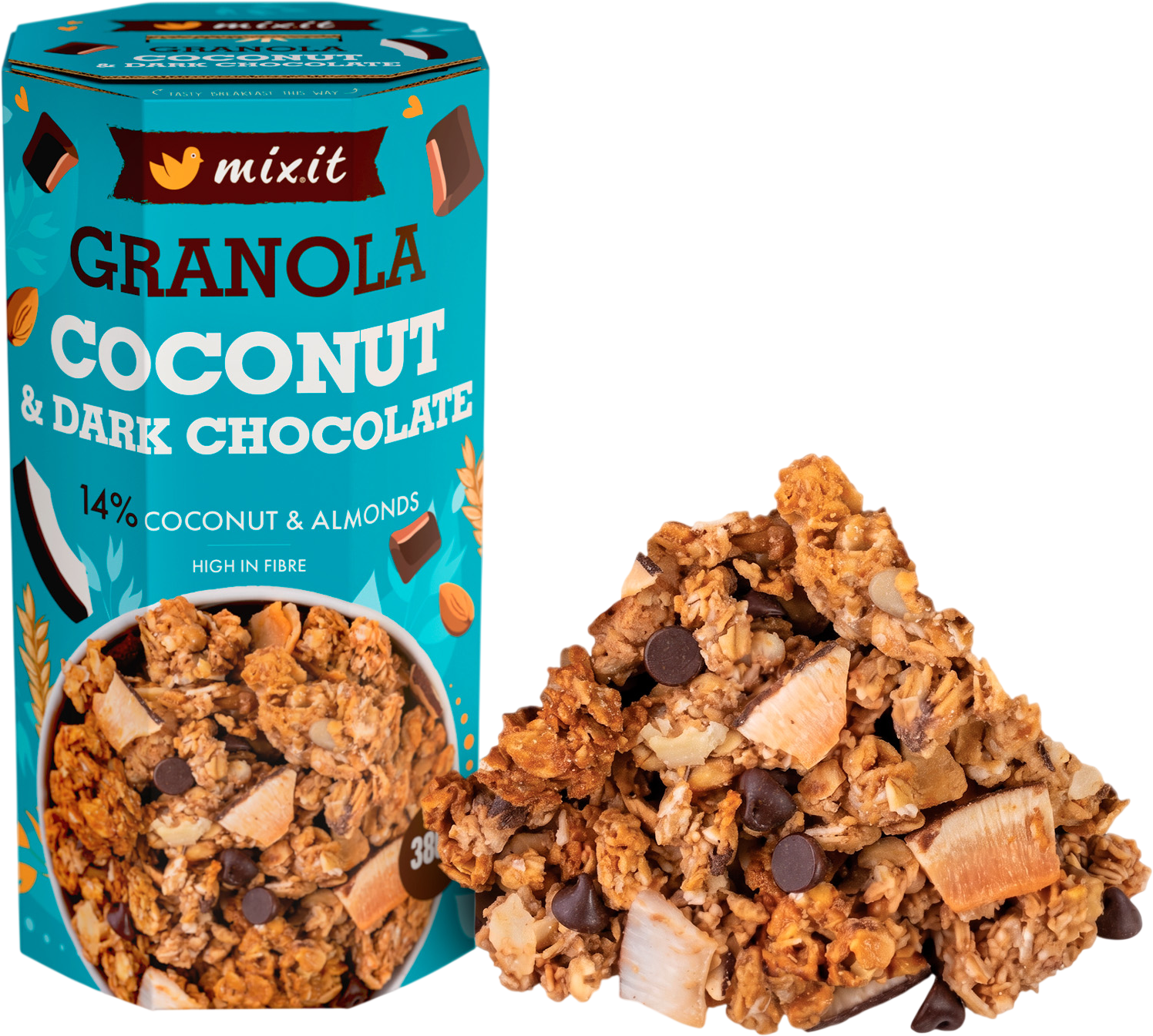 Mixit Granola z pece - Kokos a hořká čokoláda 380 g