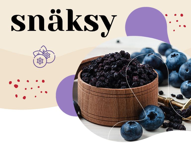 Snäksy, čučoriedky sušené mrazom, ovocie, snack