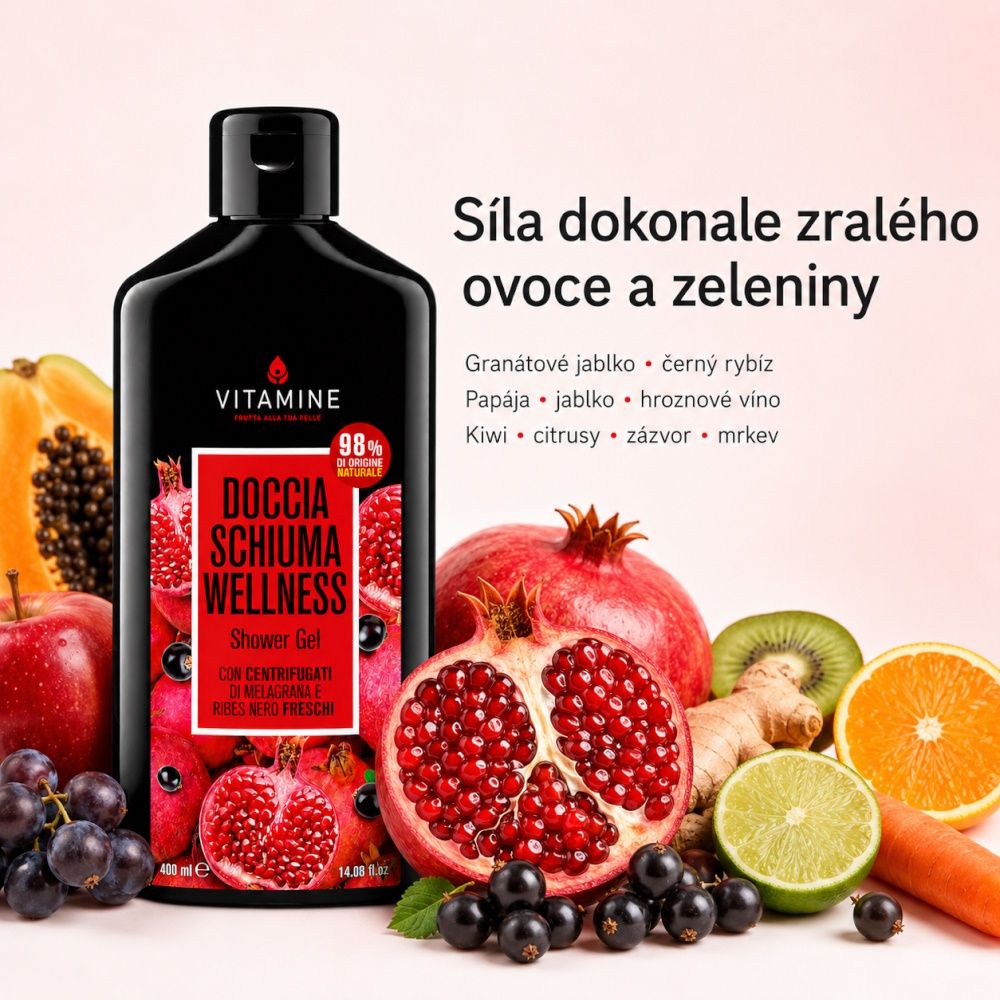 Erboristica Vitamine Wellness sprchový gel granátové jablko a černý rybíz 400 ml