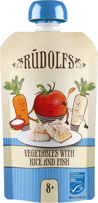 Rudolfs BIO kapsička Zelenina, rýže, ryba 110 g