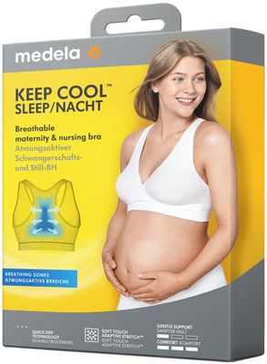 Medela Noční těhotenská a kojicí podprsenka Keep Cool™, bílá S