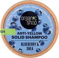 Organic Shop Tuhý šampon pro blond vlasy Borůvka a bambucké máslo 60 g