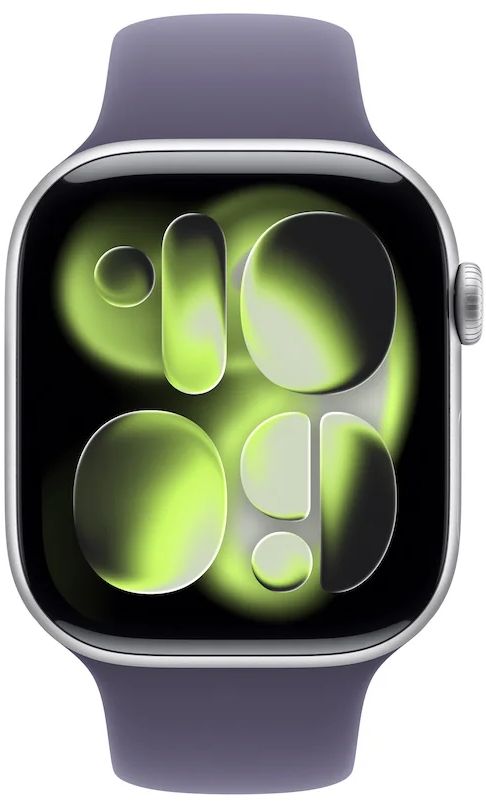 Apple Watch 11 GPS 42mm Silver Aluminium Case with Purple Fog Sport Band - S/M