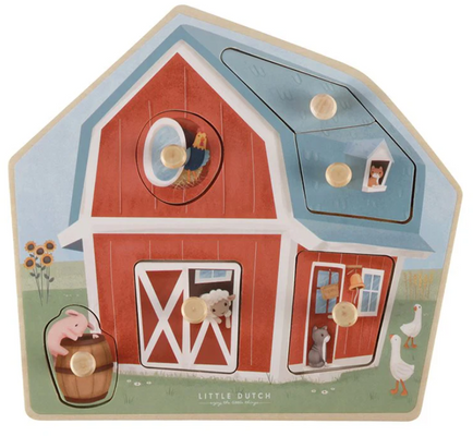 Little Dutch Puzzle vkládací dřevěné Farma
