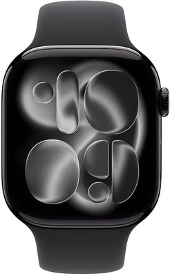 Apple Watch 11 GPS 46mm Jet Black Aluminium Case with Black Sport Band - M/L