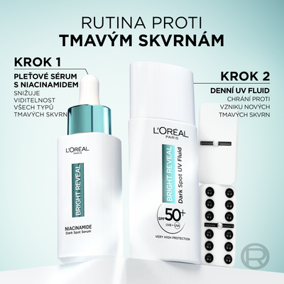 L'Oréal Paris Bright Reveal Denní Anti-UV Fluid SPF 50+ proti tmavým skvrnám, 50 ml