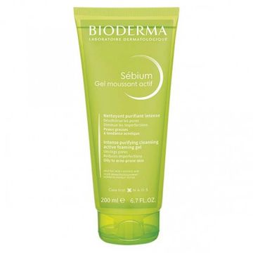 Bioderma Sébium Gel moussant actif intenzivní hloubkově čisticí gel pro mastnou pleť a akné 200 ml