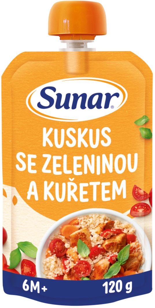 Sunar příkrm kuskus se zeleninou a kuřetem 6m+ 120 g