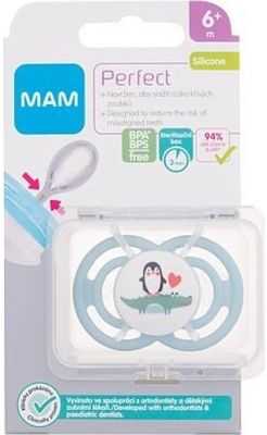 MAM Dudlík Perfect 6m+, tyrkysový/tučňák