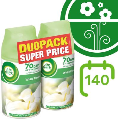 Airwick Náplň do automatického difuzéru Freshmatic DUO Bílé květy frézie 2ks 2 x 250 ml
