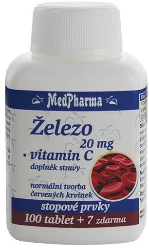 MedPharma Železo 20 mg + vitamín C 107 tablet