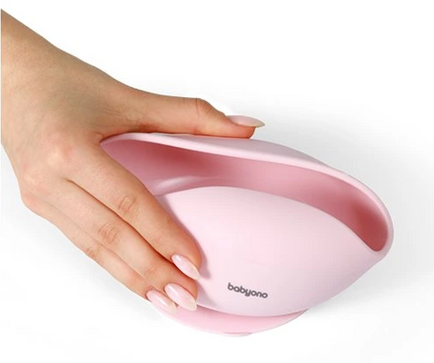 Baby Ono Miska silikonová s přísavkou - pink 6m+