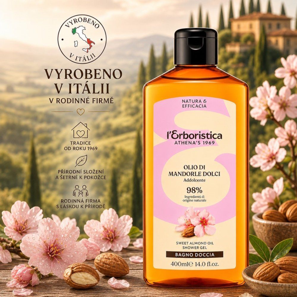 Erboristica Přírodní sprchový gel Olej ze sladkých mandlí – hebkost a hydratace 400 ml