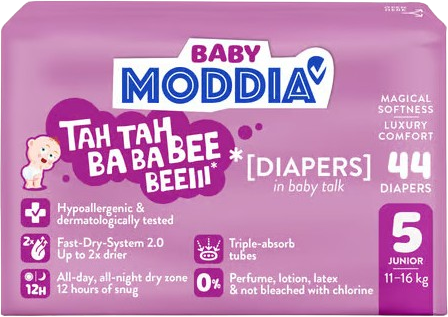 Moddia Baby Diapers Jednorázové plenky 5 Junior (11–16 kg), 44 ks