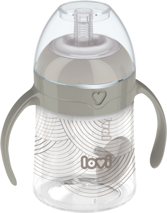 LOVI První hrneček se slámkou a závažím Harmony 150ml