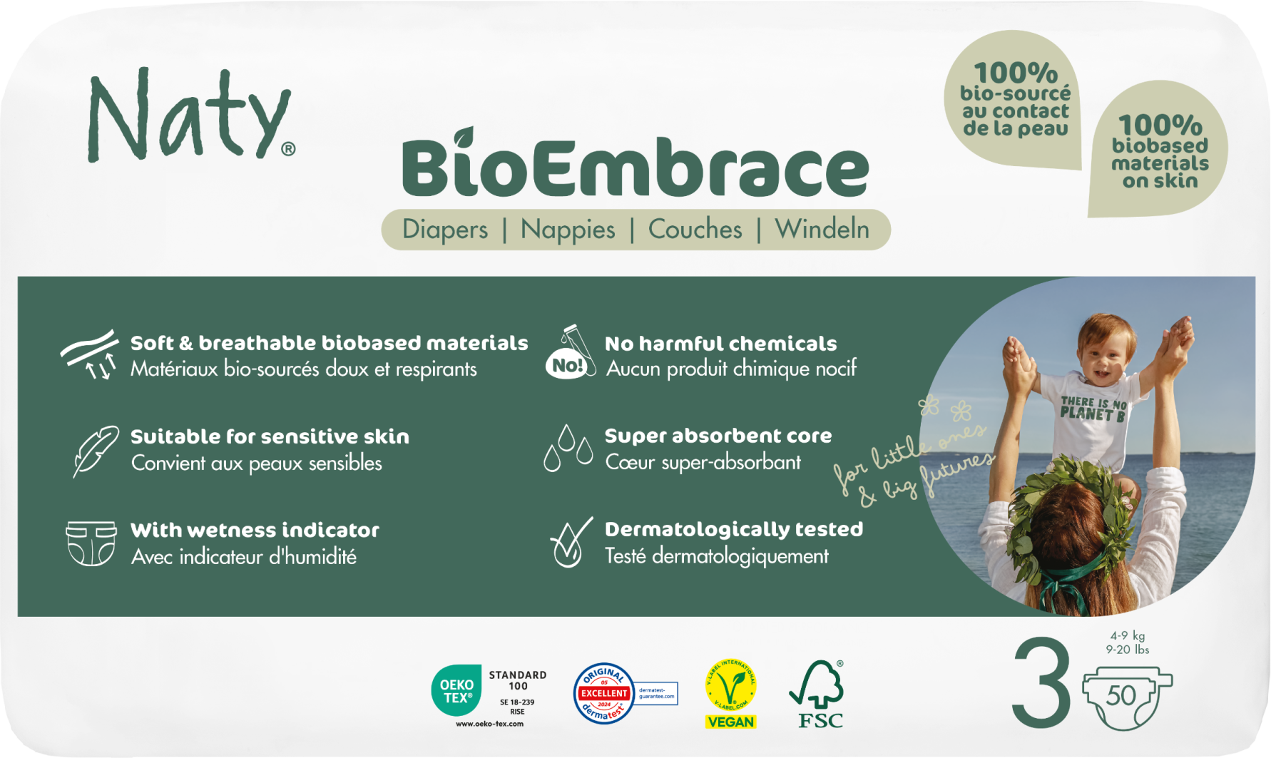 Naty Plenky midi 4-9 kg - Economy pack 50 ks