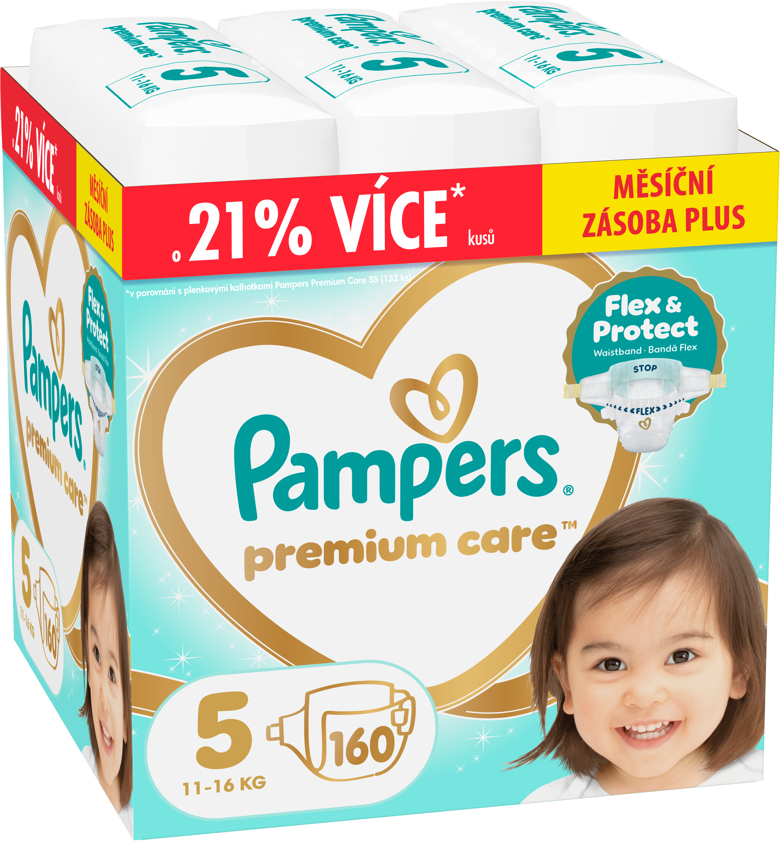 Pampers Premium Care Velikost 5, 11kg-16kg 160 ks