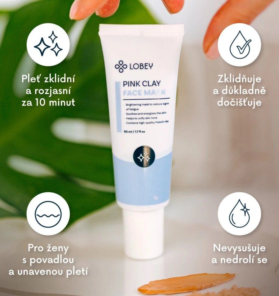 Lobey Pleťová maska s růžovým jílem 50 ml