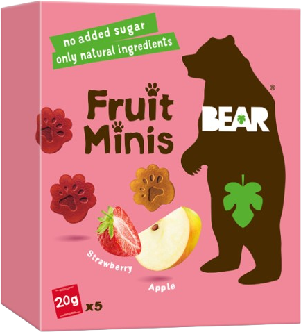 Bear Fruit Minis jahoda a jablko 5 x 20 g