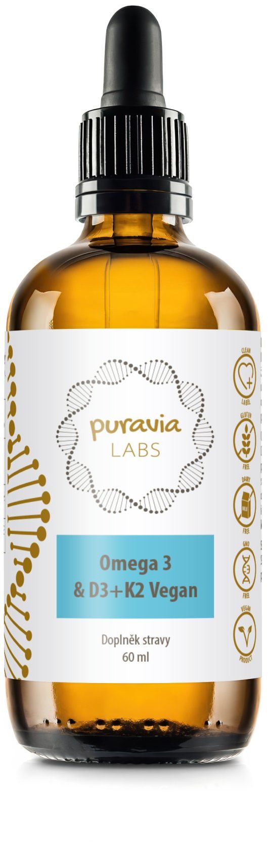 Puravia LABS Omega 3 & D3 + K2 VEGAN 60 ml