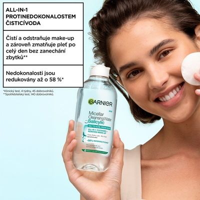Garnier Micelární čisticí voda s kyselinou salicylovou 400 ml