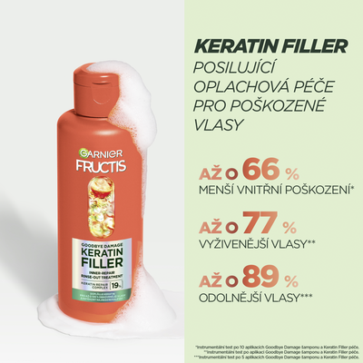 Garnier Fructis Goodbye damage keratin filler posilující oplachová péče 200 ml