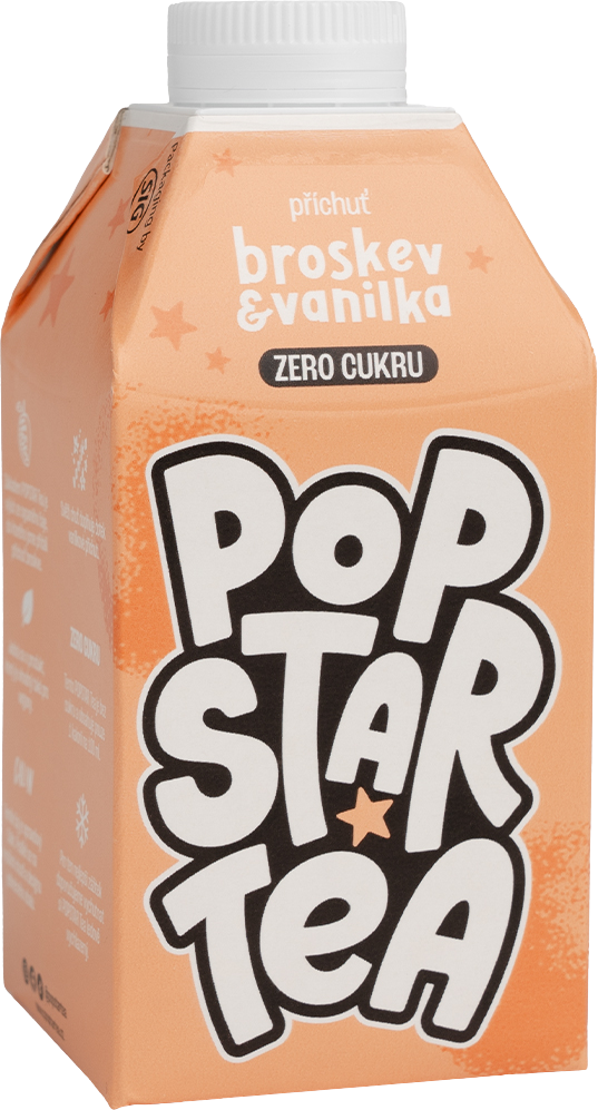 POPSTAR Tea Broskev & Vanilka Zero 0.5 l