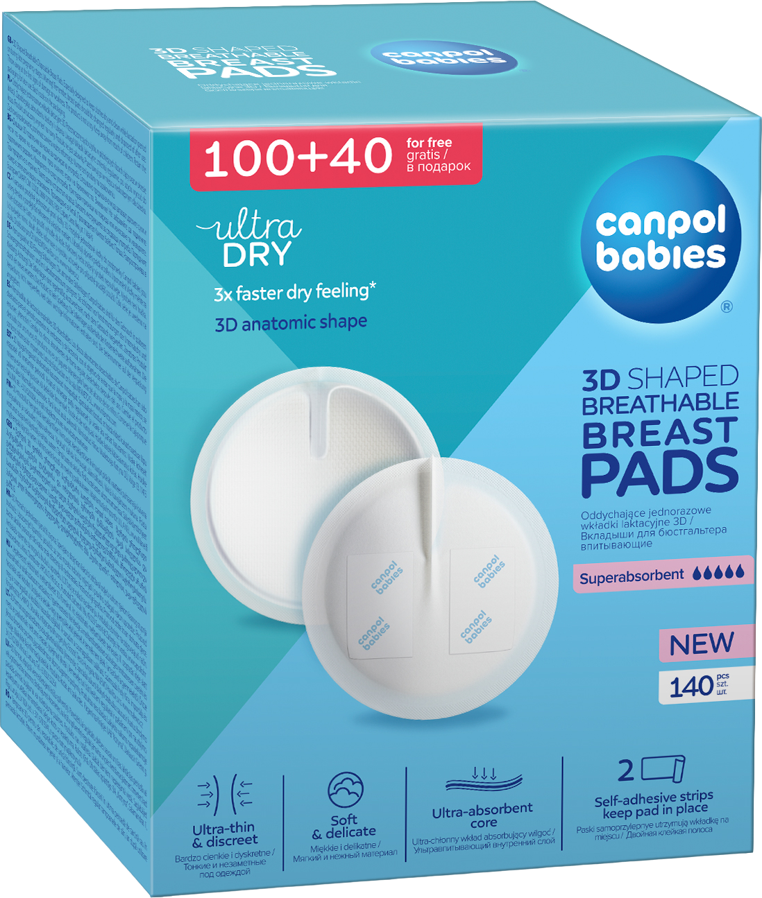 Canpol babies Jednorázové vložky do podprsenky 3D 140 ks