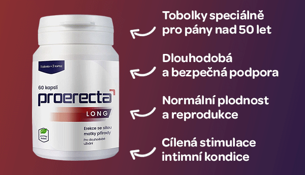 Proerecta, tobolky pro podporu erekce, bylinné složení, pro může od 50 let