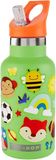 Skip Hop Láhev s nálepkami se slámkovým náústkem nerezová zelená 4r+, 380 ml