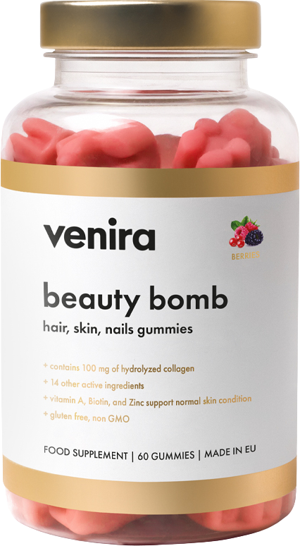 Venira Beauty bomb hair nail skin gummies lesní plody 60 ks