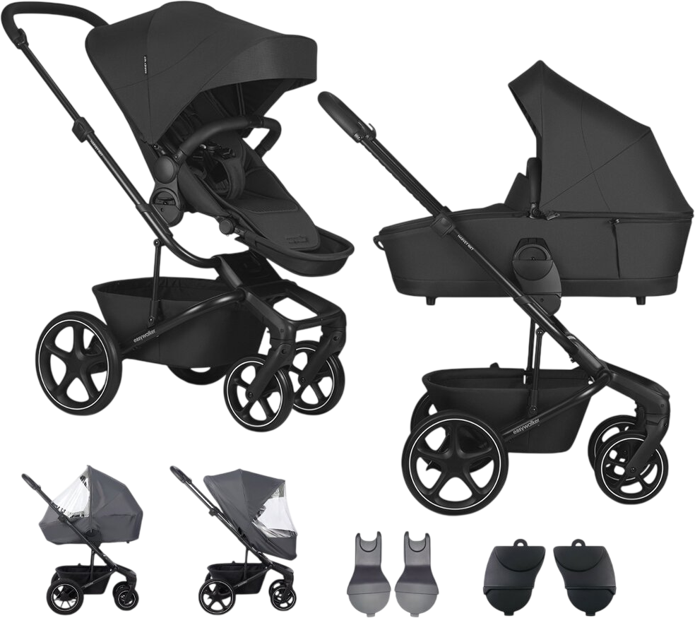 Easywalker Set XL kočárek kombinovaný Harvey NXT s příslušenstvím Eclipse Black