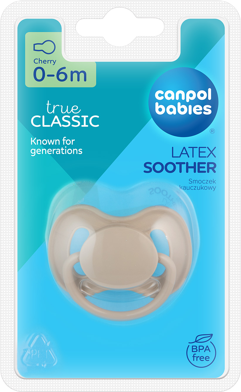 Canpol babies Dudlík kaučukový třešinka NUDE béžový